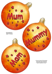3D Christmas Bauble Decoupage Sheet