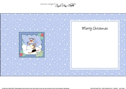 Christmas Rudolph goes Skiing insert square landscape