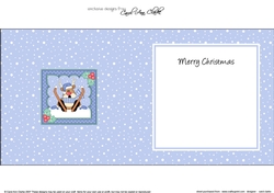 Christmas Rudolph goes Skiing insert square landscape