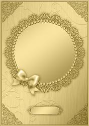 A4 Metallic Lace and Bow Card Front