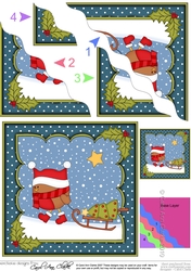 Christmas Bobbin Robin has a Christmas Tree Wavy Corner side stacker Topper
