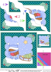 Christmas Bobbin Robin has a Christmas Tree Wavy Corner side stacker Topper