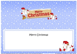 large DL MERRY CHRISTMAS Snowball Sam insert