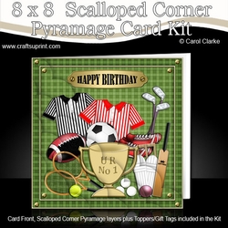 8 x 8 Birthday Sports Scalloped Corner Kit