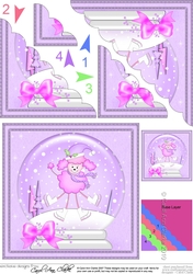 Christmas Bon Bon the Poodle goes Skating Snowglobe Scallop Corner Stacker