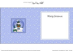Christmas Snowglobe Snowman has a Present matching insert square landscape