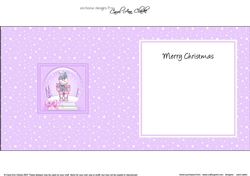 Christmas Snowglobe Snowman has a Present matching insert square landscape