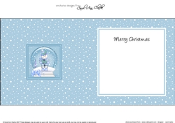 Christmas Snowglobe Snowman has a Present matching insert square landscape