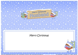 large DL Merry Christmas HUSBAND Robins insert