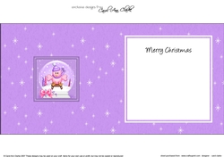 Christmas Little Birdie goes Sledging Snowglobe square landscape insert