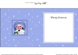 Christmas Santa goes Skating Snowglobe square landscape insert