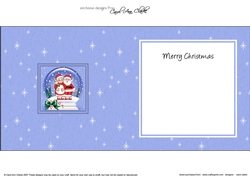 Christmas Santa & Mrs Claus Snowglobe square landscape insert