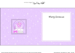 Christmas Bon Bon the Poodle goes Skating Snowglobe square landscape insert
