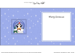 Christmas Pip Penguin goes Sledging Snowglobe square landscape insert