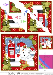 Christmas Snowball Sam Posts a Letter to Santa Wavy Corner Topper