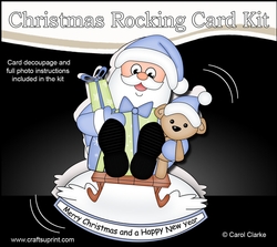 3D Shaped Rocking Christmas Card Mini Kit  - Santa is Delivering the Presents on his Sledge