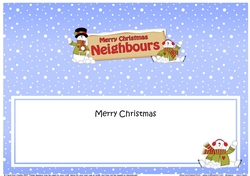 large DL Merry Christmas NEIGHBOURS with Snowman insert