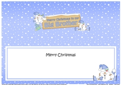 large DL Merry Christmas TO MY BIG BROTHER Snowball Sam insert