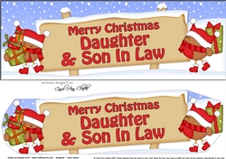 large DL Merry Christmas DAUGHTER & SON IN LAW with Robins 3D decoupage
