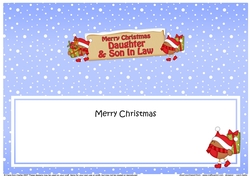 large DL Merry Christmas DAUGHTER & SON IN LAW with Robins insert