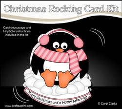 3D Shaped Rocking Christmas Card Mini Kit - Pip Penguin