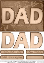 A5 Elegant Metallic Words Quick Card with 3D Decoupage