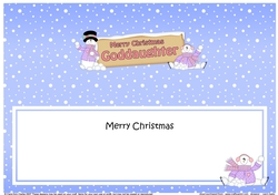 large DL Merry Christmas GODDAUGHTER with Snowman insert