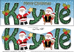 Large DL Merry Christmas KYLE 3D decoupage