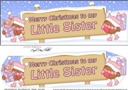 large DL Merry Christmas to my LITTLE SISTER with Robins 3D decoupage