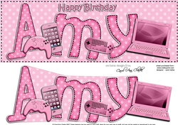 Large DL Birthday AMY 3D decoupage