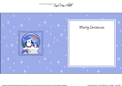 Christmas Cute Little Penguins Snowglobe square landscape insert