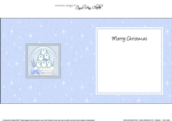 Christmas Cute Little Penguins Snowglobe square landscape insert