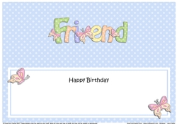 Large DL Happy Birthday FRIEND insert