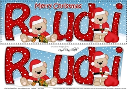 Large DL Merry Christmas RUDI 3D decoupage