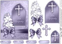 5 x 7 Sympathy Metallic Greeting Quick Card 3D Decoupage
