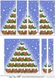 Christmas Pudding Tree Quick Card Side Stacker Topper