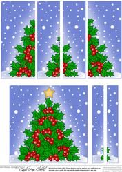 Christmas Holly Tree Quick Card Side Stacker Topper