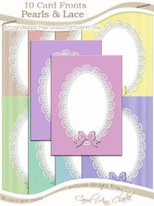 A5 Pearls and Lace Card Fronts Kit