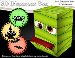 3D Fun Halloween Dispenser Box Mini Kit - Mummy Gomez