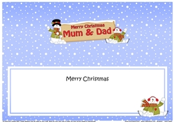 large DL Merry Christmas MUM & DAD with Snowman insert