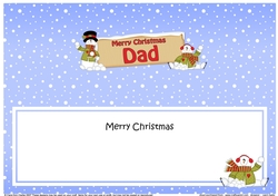 large DL Merry Christmas DAD with Snowman insert