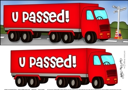 Large DL U PASSED! HGV Lorry 3D decoupage