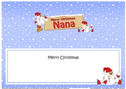 large DL Merry Christmas NANA Snowball Sam insert