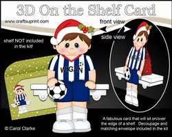 3D On the Shelf Card Kit - Little Christmas Footballer plays for Wigan