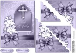 Sympathy Metallic Greeting Quick Card Corner Side Stacker