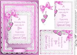 A5 Greetings, Lace and Pearls Quick Card with Pyramage
