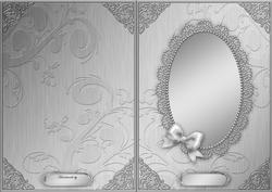 A5 Metallic Lace and Bow Card Front