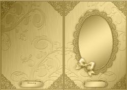 A5 Metallic Lace and Bow Card Front