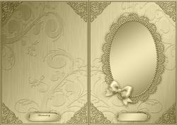 A5 Metallic Lace and Bow Card Front