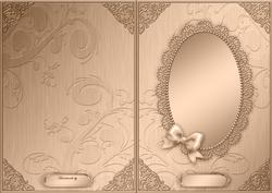 A5 Metallic Lace and Bow Card Front